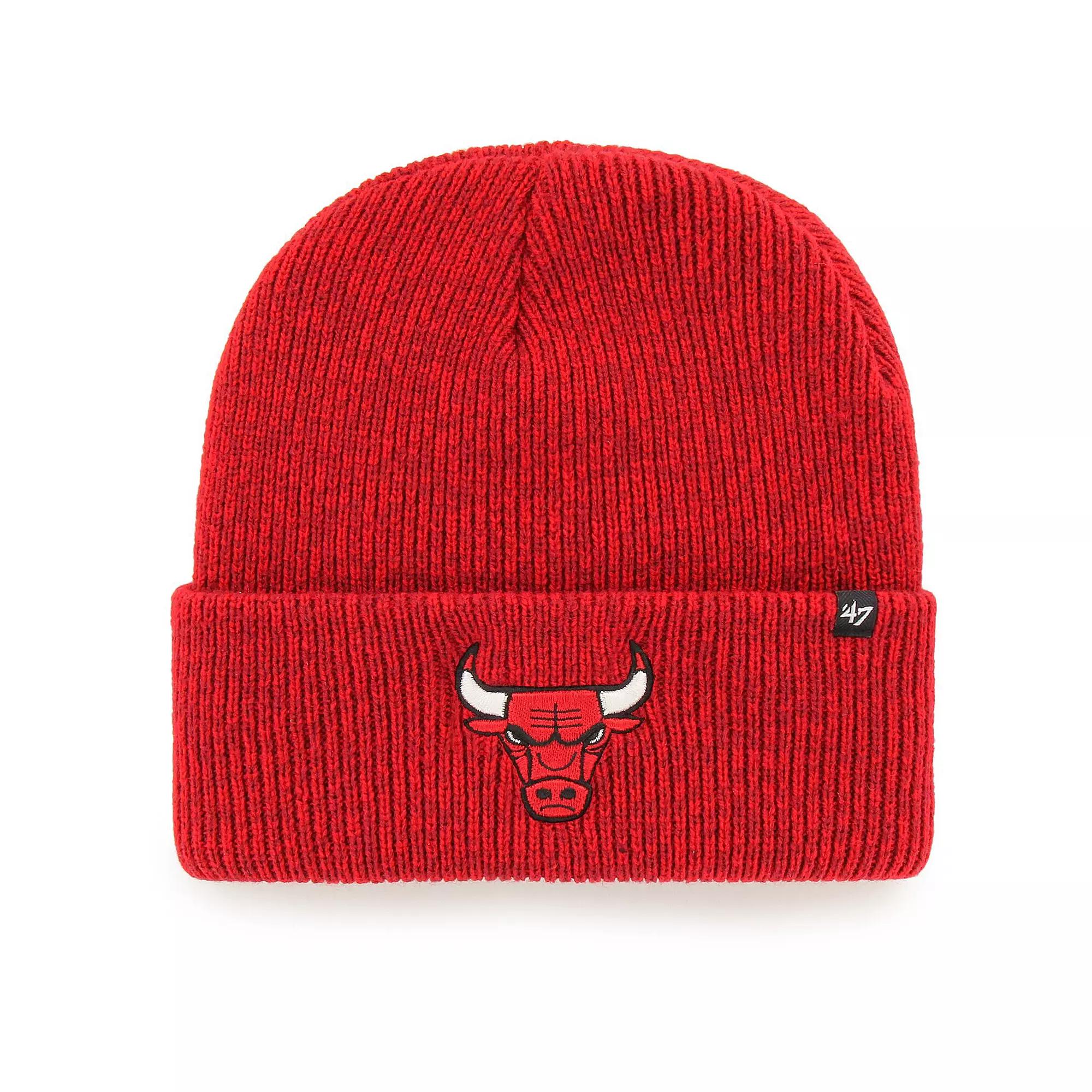 Men's '47 Red Chicago Bulls Brain Freeze Cuffed Knit Hat Product Image