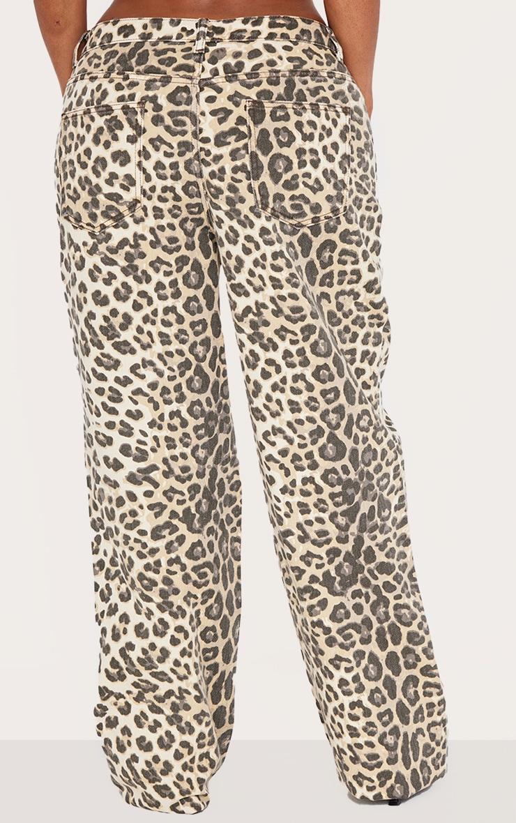 Shape Leopard Denim Wide Leg Jeans Product Image