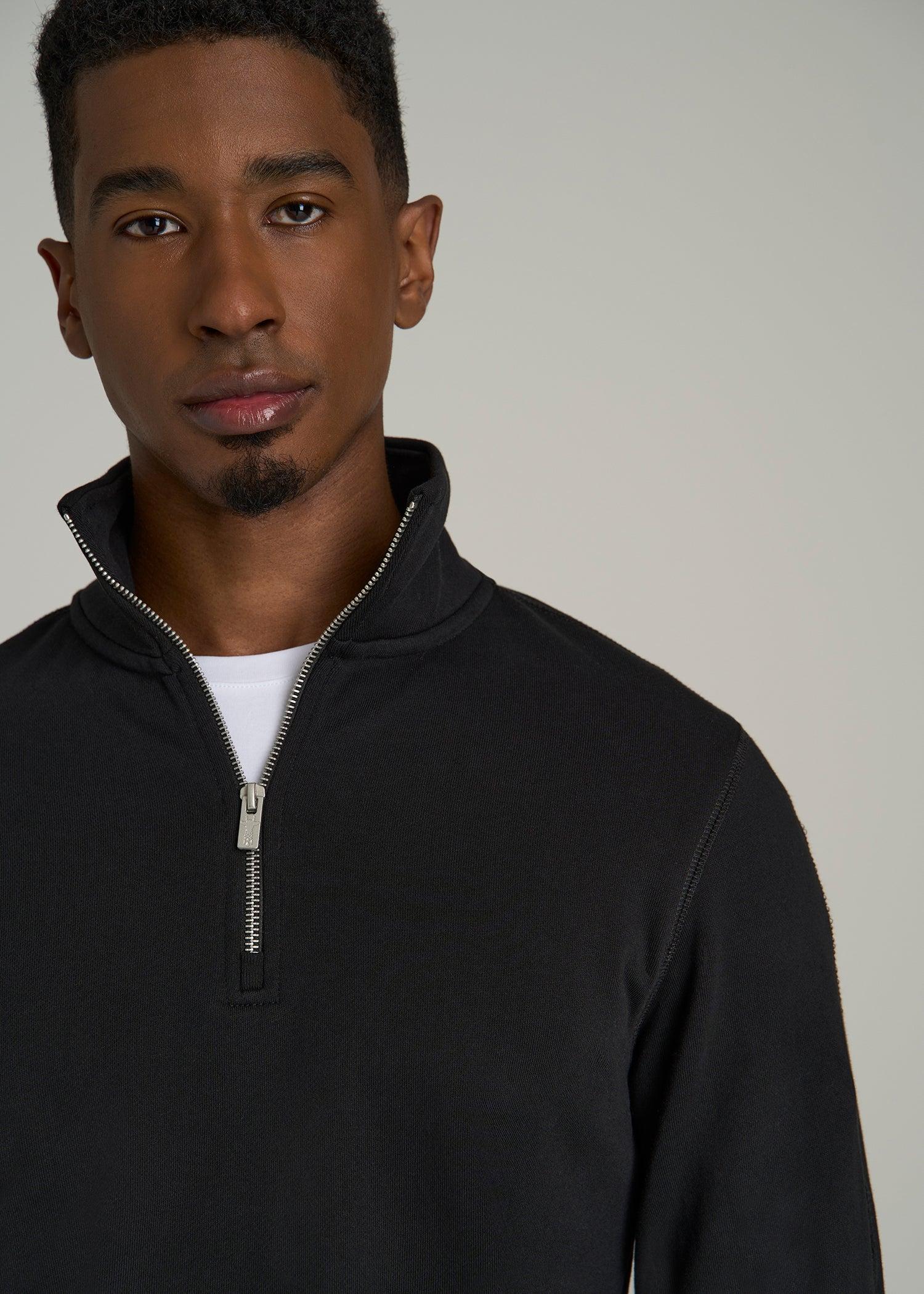 Wearever 2.0 French Terry Quarter-Zip Sweatshirt for Tall Men in Black Male Product Image