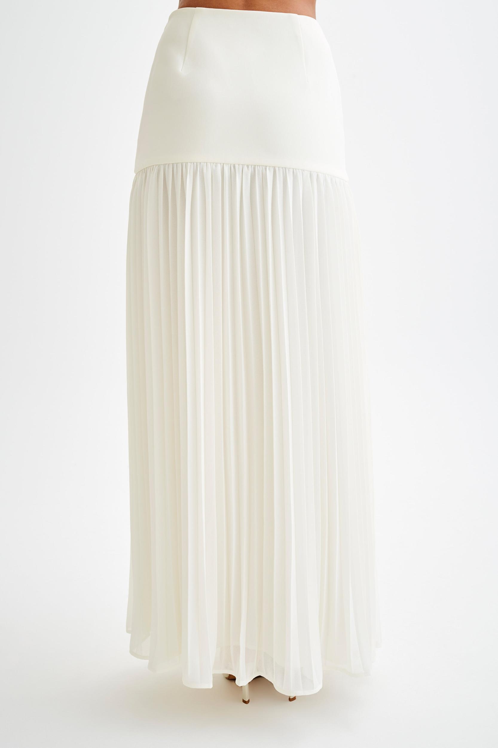 Jillian Pleated Maxi Skirt - Ivory Product Image