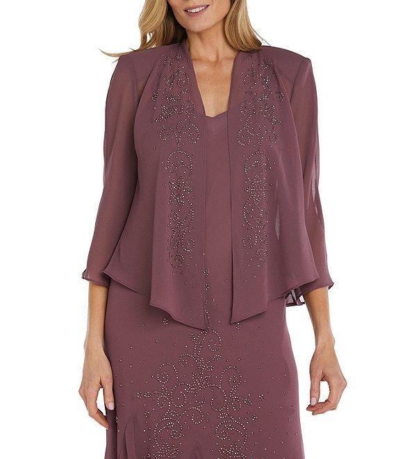 R & M Richards Sweetheart Neck Beaded 2-Piece Jacket Dress Product Image