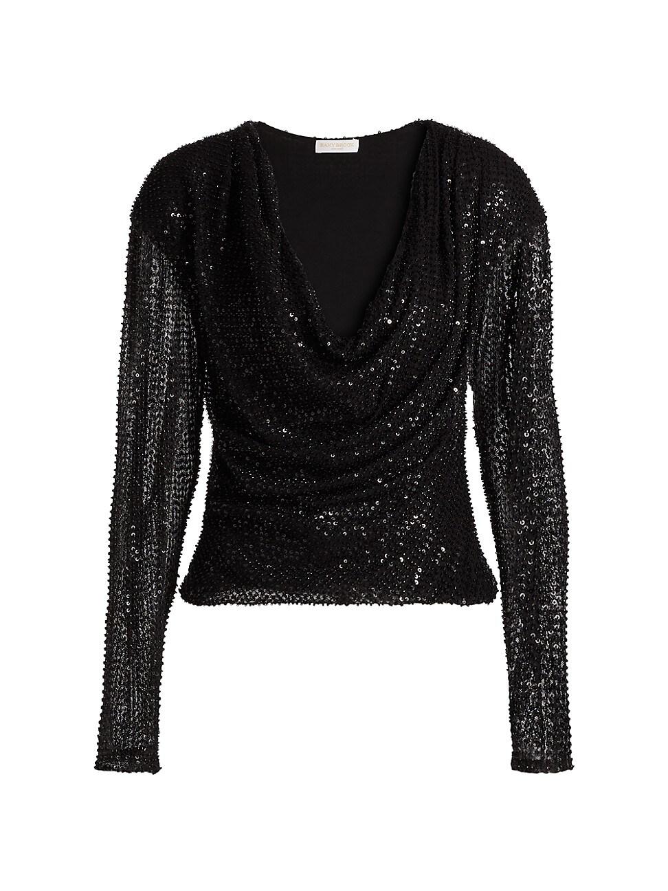 Womens Leon Sequined Cowlneck Top Product Image