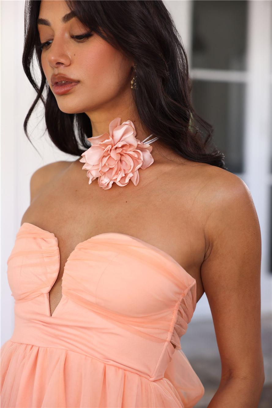 Blooming Rosette Necklace Pink Product Image