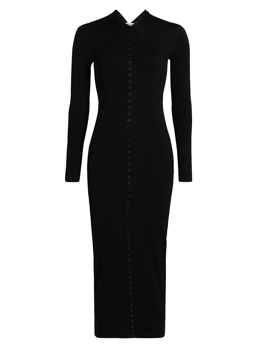 Womens High Neck Button-Up Dress Product Image