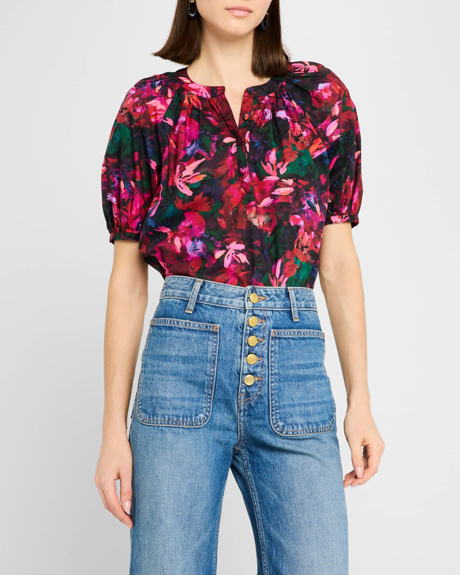 Vienne Floral Puff-Sleeve Blouse Product Image