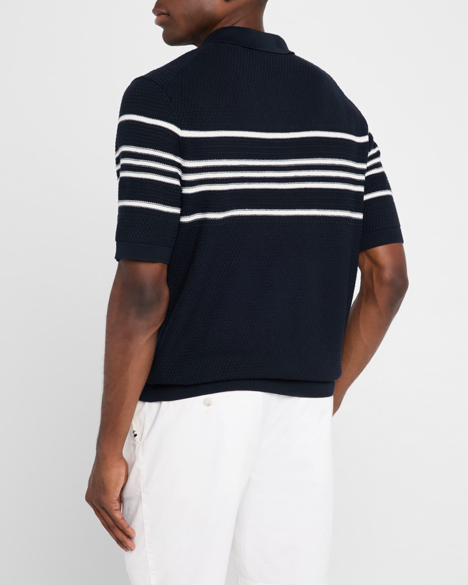 Men's Jiuseppe Silk and Cotton Short-Sleeve Polo Sweater Product Image