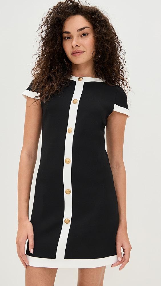 alice + olivia Coley Button Mini Shift Dress | Shopbop Product Image
