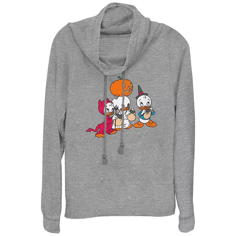 Disney's Huey Dewey Louie Trick Or Treating Women's Cowlneck Graphic Lightweight Long Sleeve,  Product Image