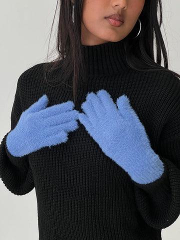 Prichard Fluffy Gloves Blue Product Image