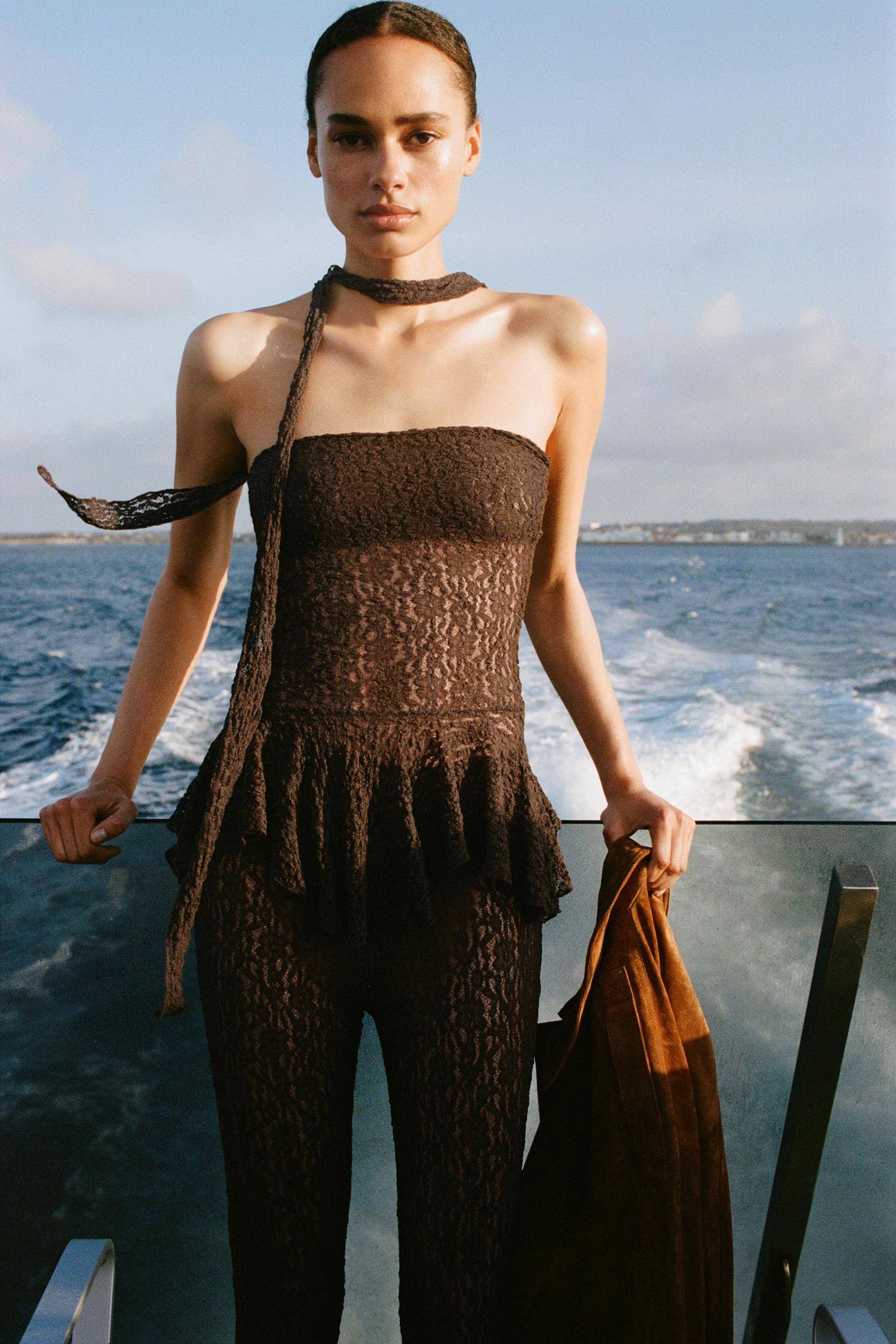 LACE FLARE PANTS Product Image