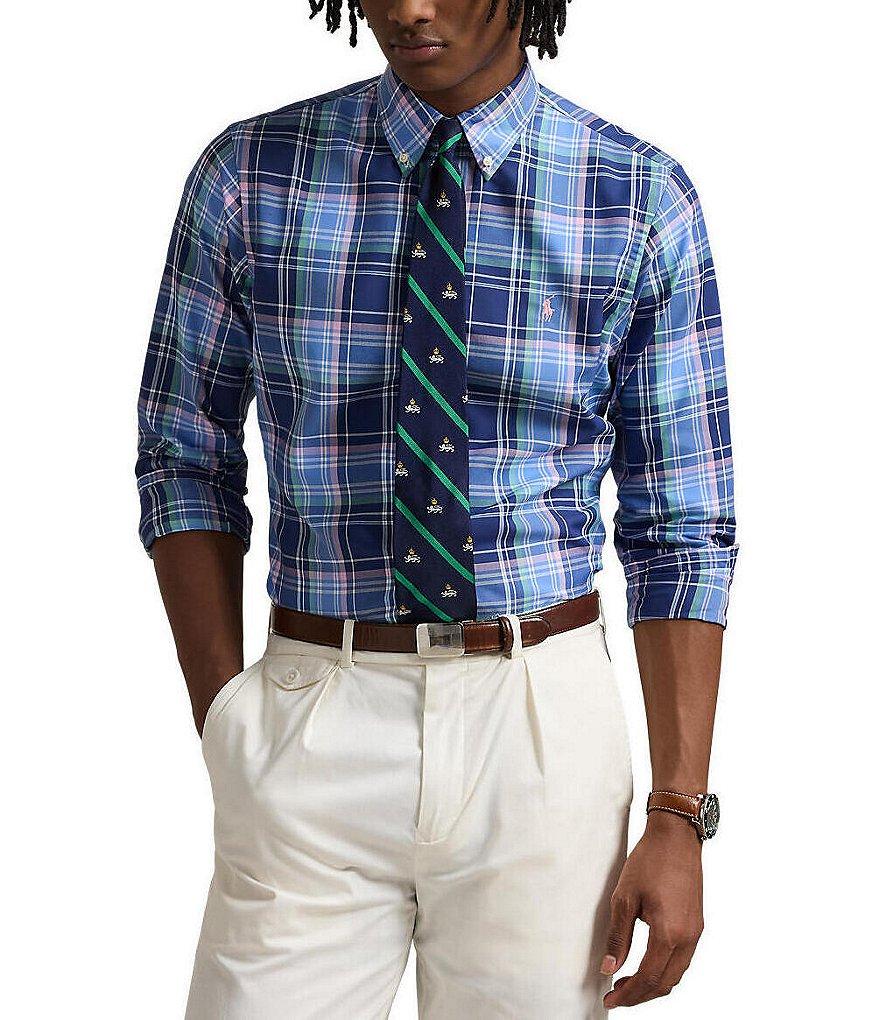 Polo Ralph Lauren Classic Fit Performance Stretch Oxford Multi Color Plaid Long Sleeve Woven Shirt Product Image