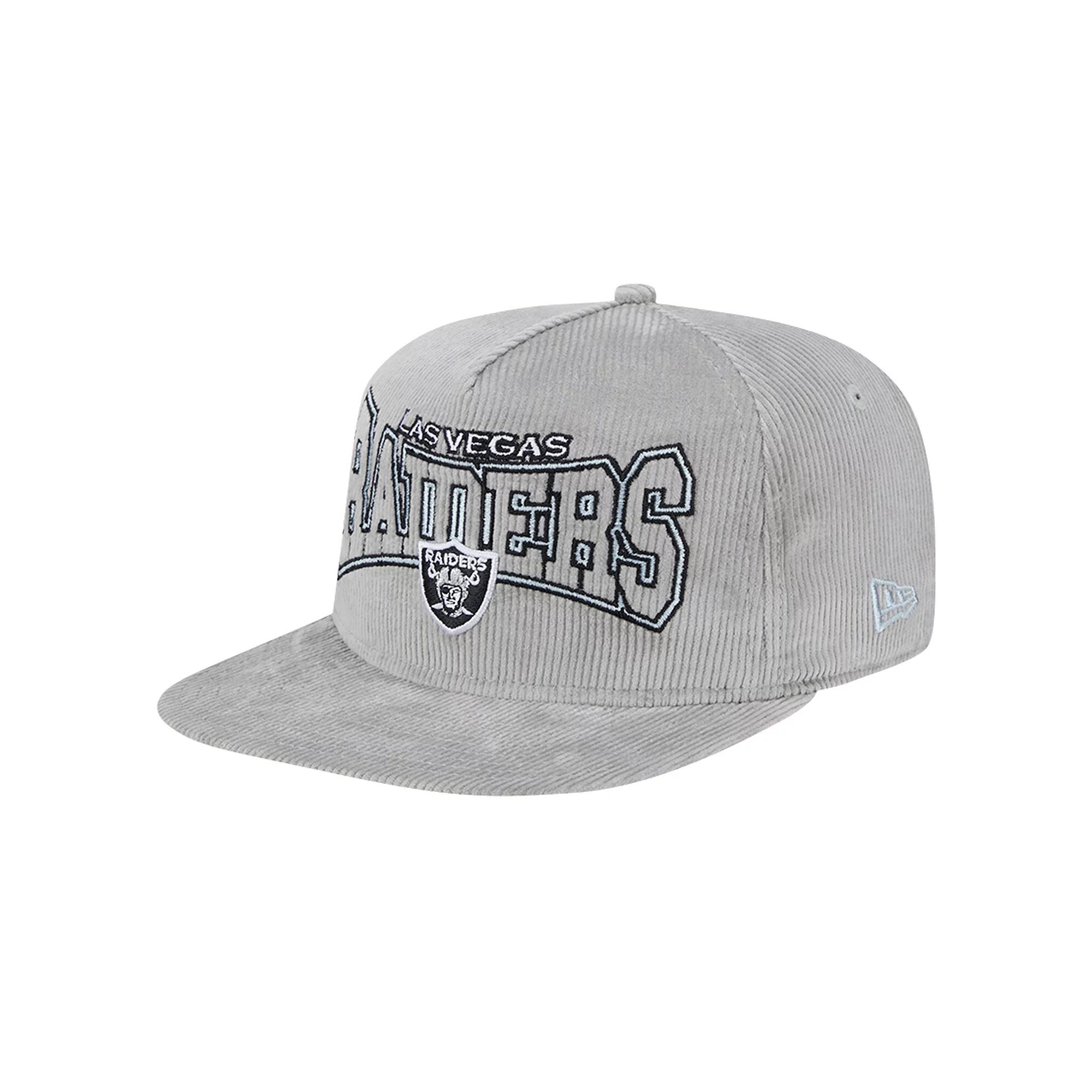 Men's New Era Gray Las Vegas Raiders Corduroy Golfer Adjustable Hat, Lvr Grey Product Image