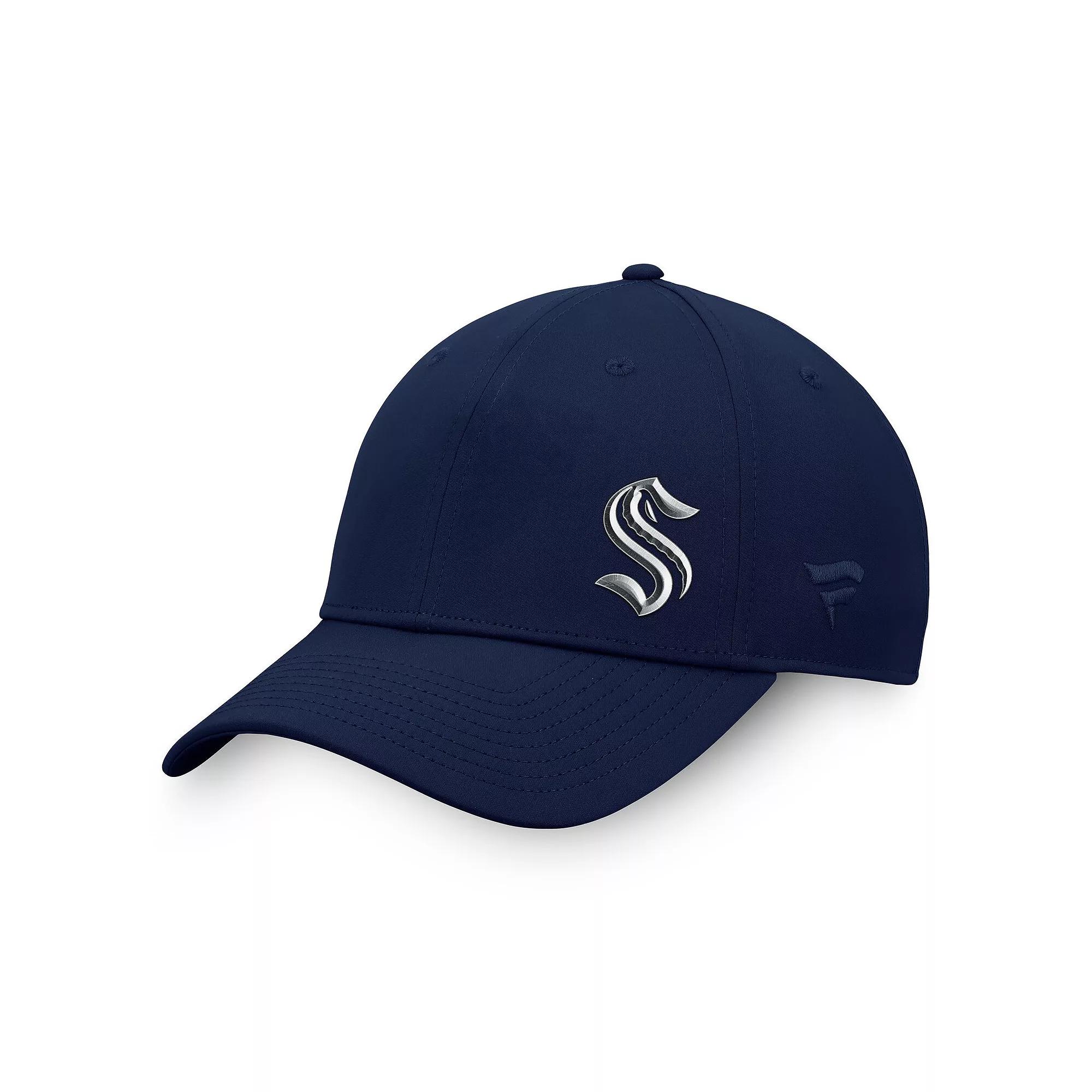 Men's Fanatics Branded  Deep Sea Blue Seattle Kraken Authentic Pro Road Side Logo Adjustable Hat, Krk Blue Product Image