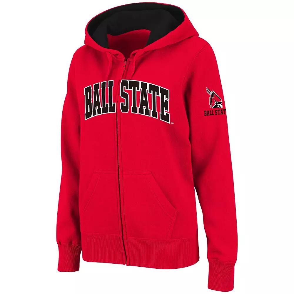 Women's Stadium Athletic Cardinal Ball State Cardinals Arched Name Full-Zip Hoodie,  Product Image