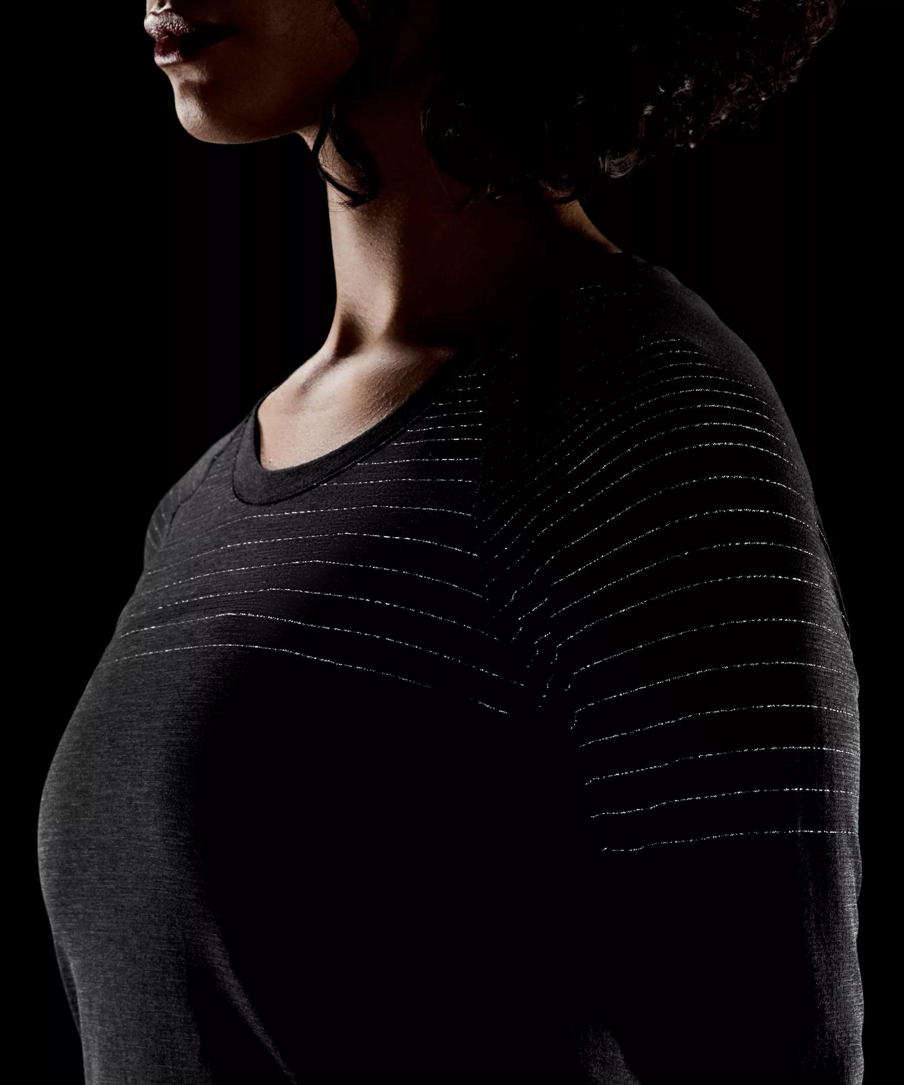 Swiftly Tech Long-Sleeve Shirt 2.0 Waist Length *Glow Stripe Product Image