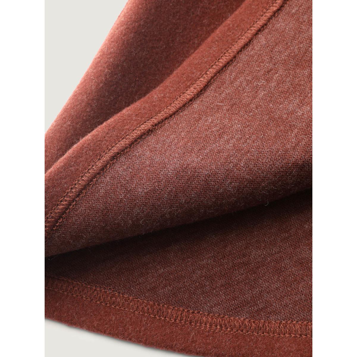 Plus Size Pleated Curvy Hem Button Blazer Women Russet Timeless Pleated Ladies Elegant Winter Coats BloomChic 26/4X Product Image