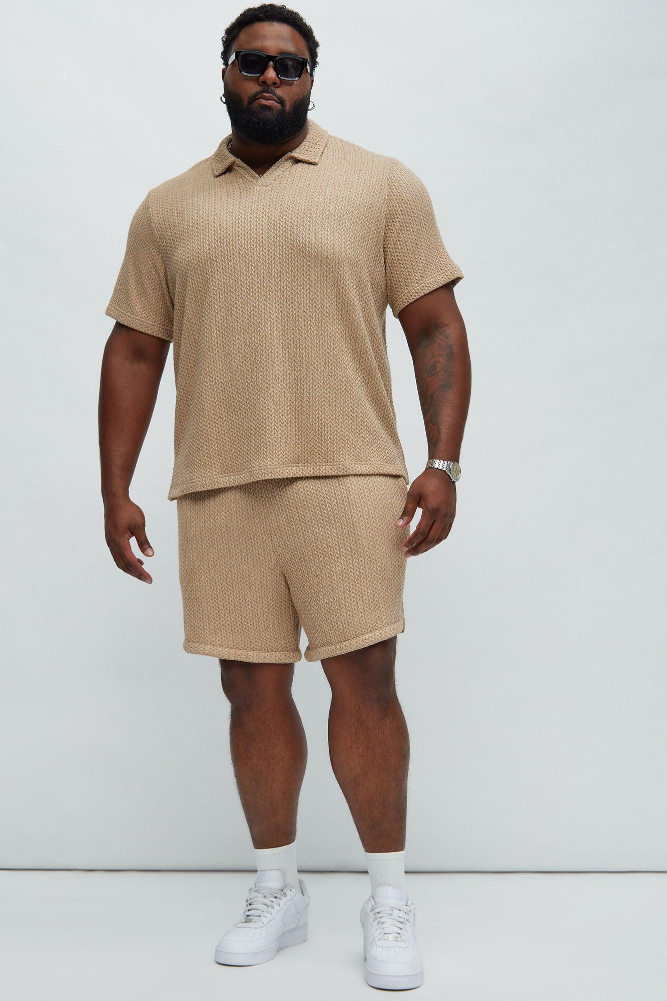 Catanina Textured Shorts - Tan Product Image