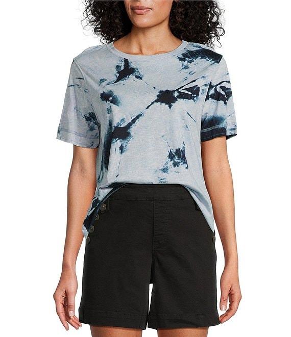 Westbound Shibori Storm Short Sleeve Crew Neck Top Product Image