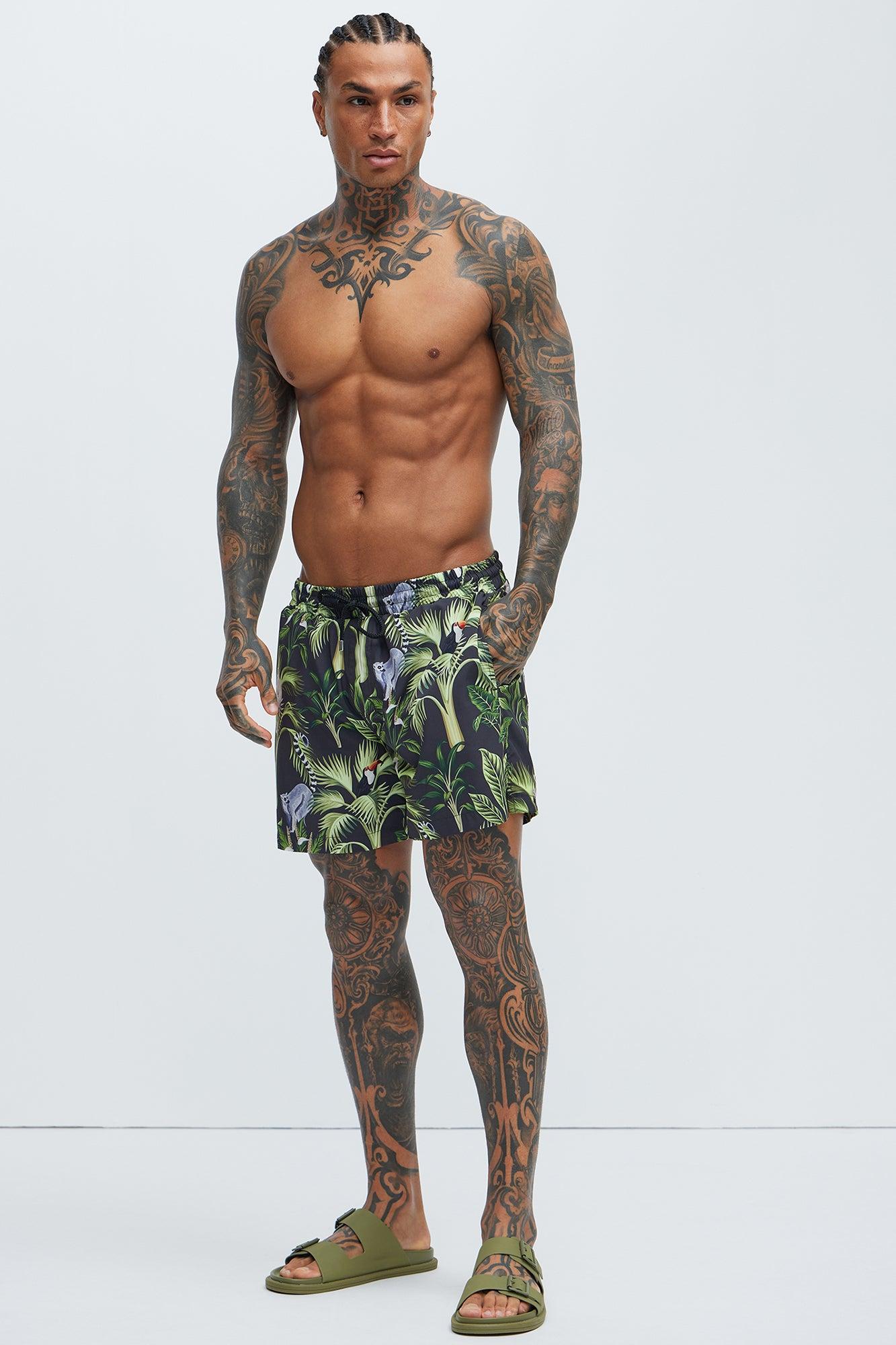 Expedition Swim Mid Trunk - Green/combo Product Image