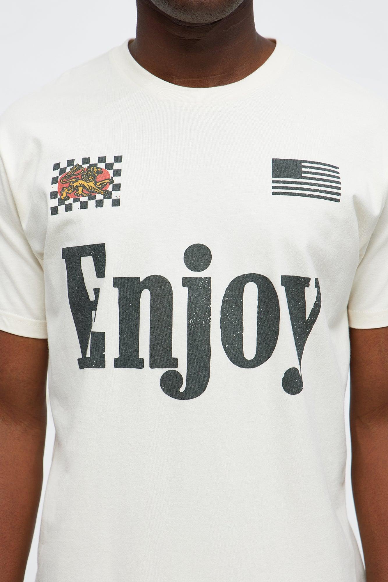 Enjoy Finer Things In Life Short Sleeve Tee - Off White Male Product Image