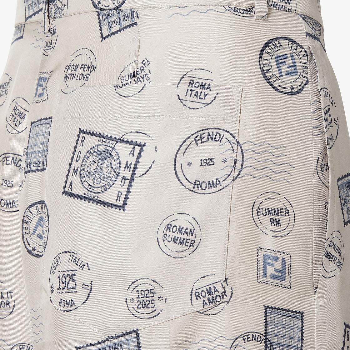 BermudasWhite printed silk shorts Product Image