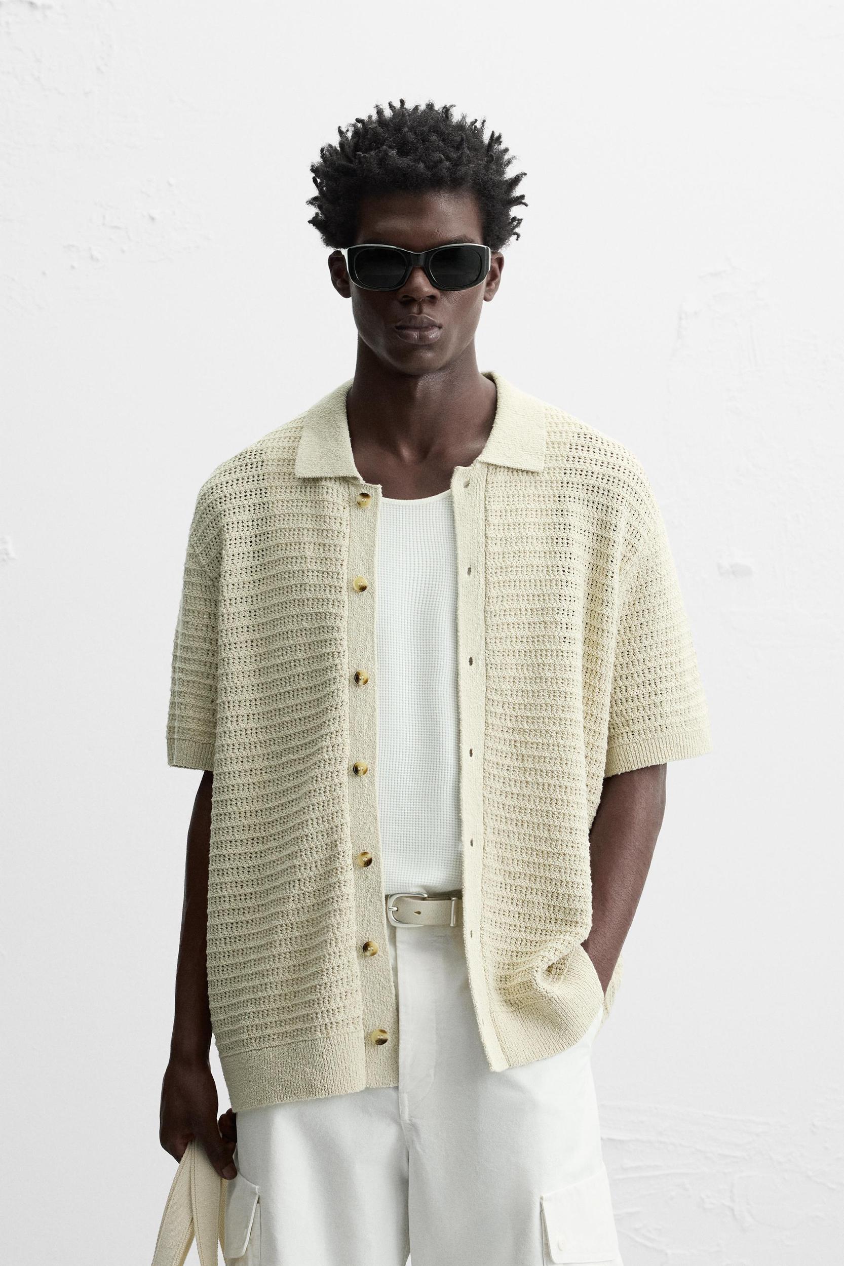 CROCHET TEXTURED SHIRT Product Image