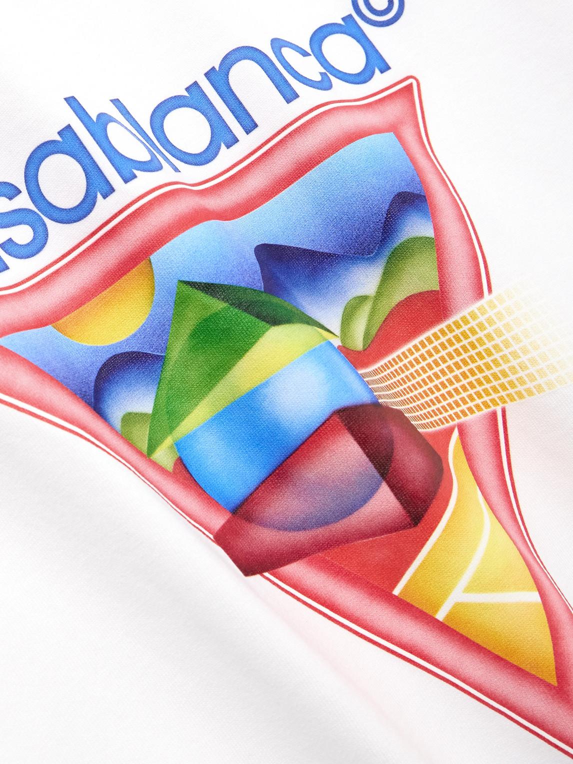 CASABLANCA Cotton Crew Neck T-shirt With Graphic Print In White Product Image