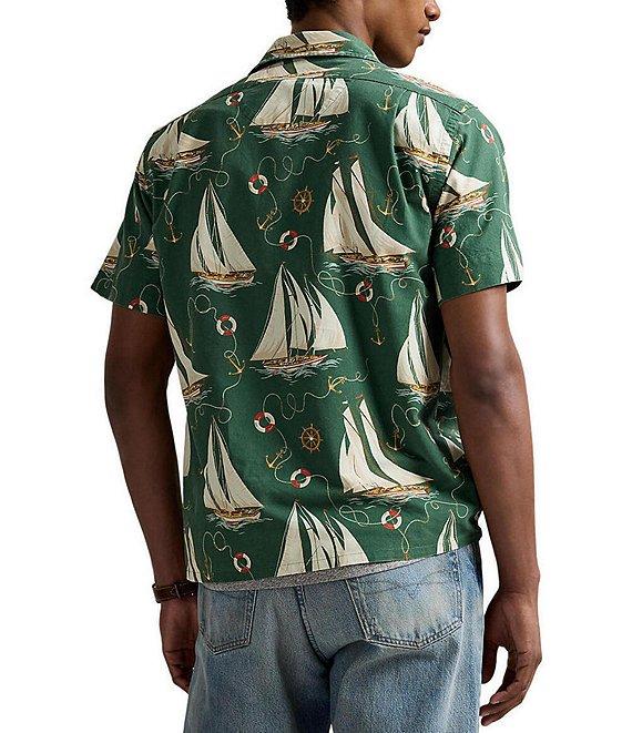 Polo Ralph Lauren Classic Fit Sailboat Oxford Short Sleeve Woven Camp Shirt Product Image