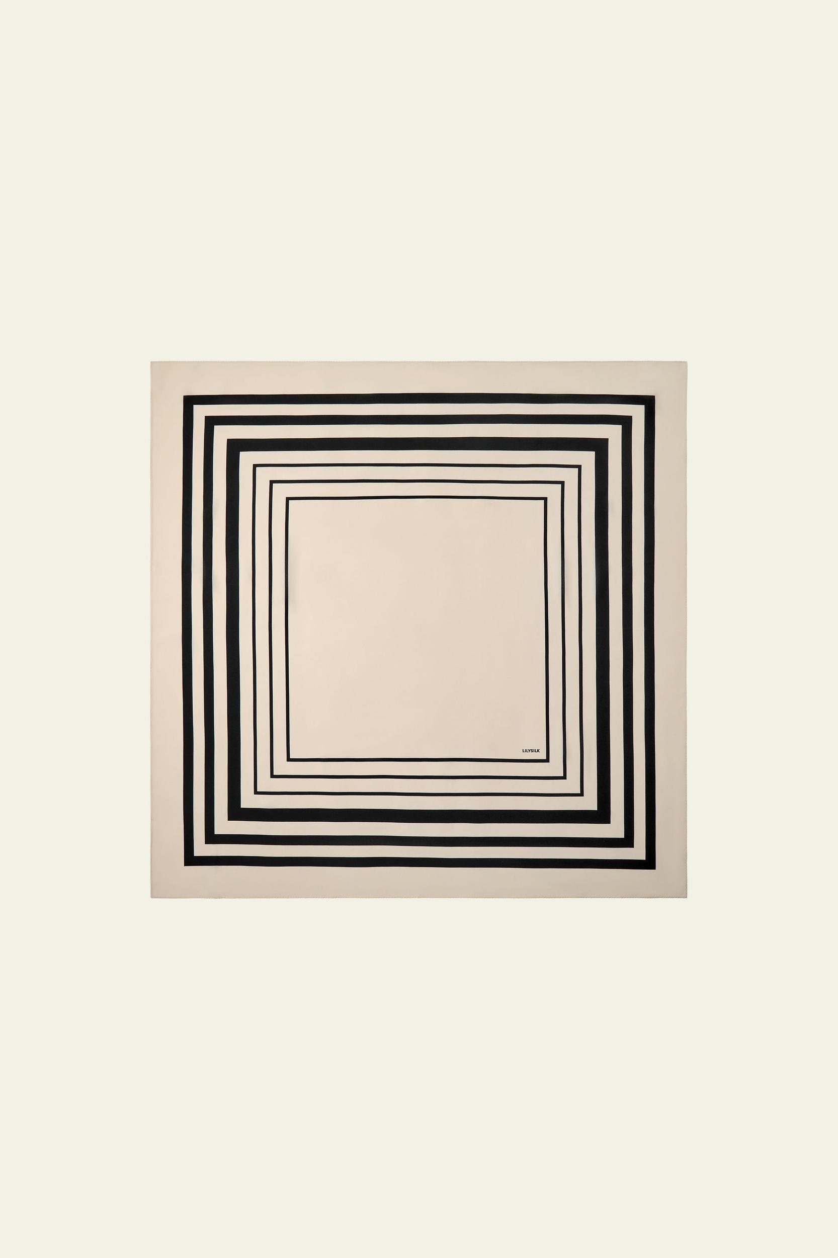 Geometric Print Silk Scarf Product Image