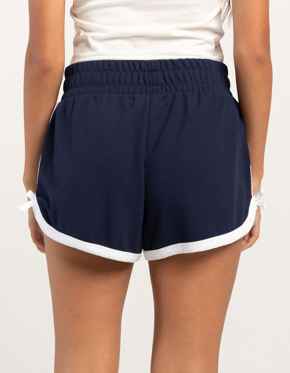 RSQ Womens Mid Rise Piped Bow Shorts - NAVY Product Image