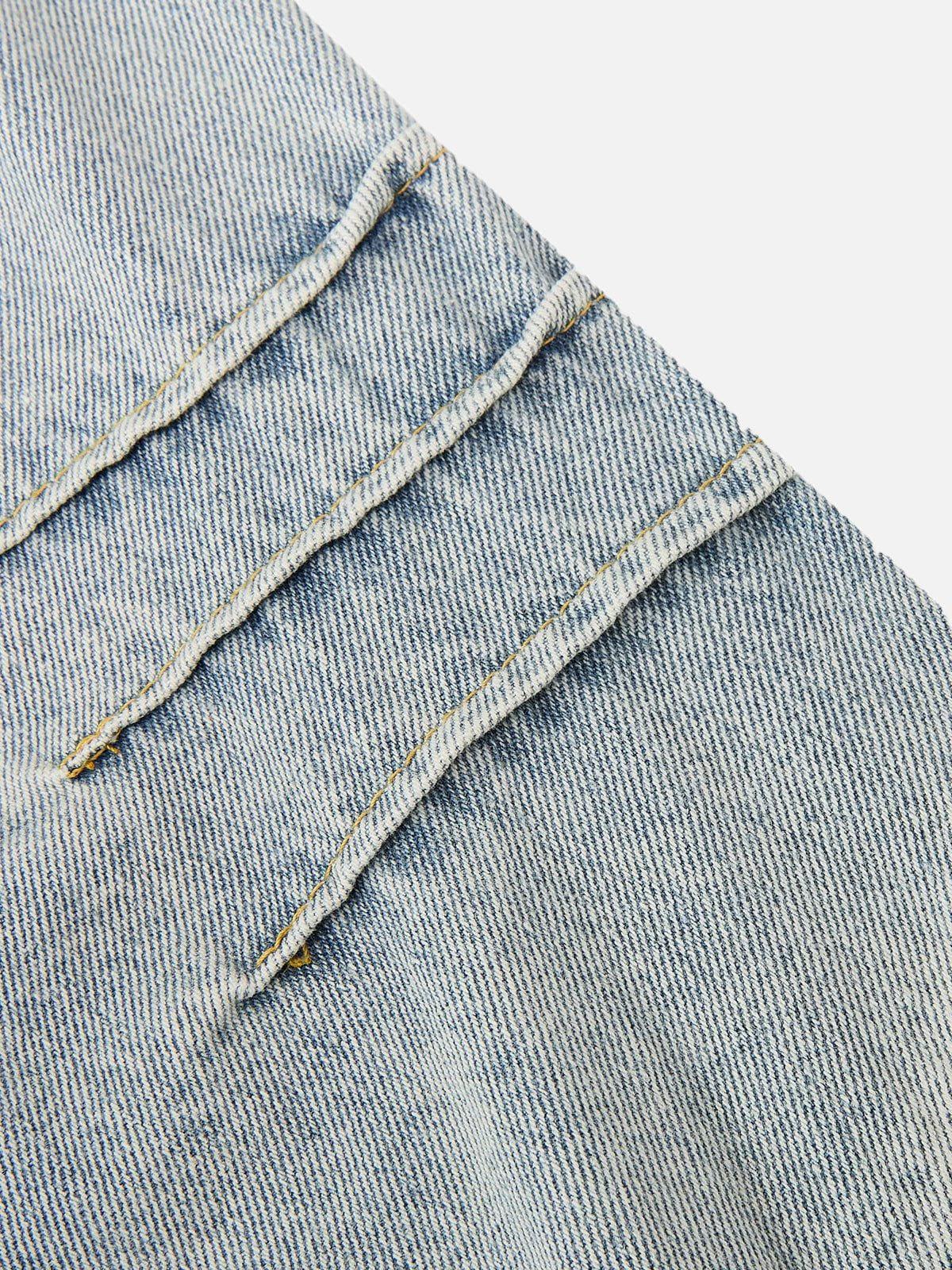 Aelfric Eden Pleated Washed Boxy Denim Jacket Product Image
