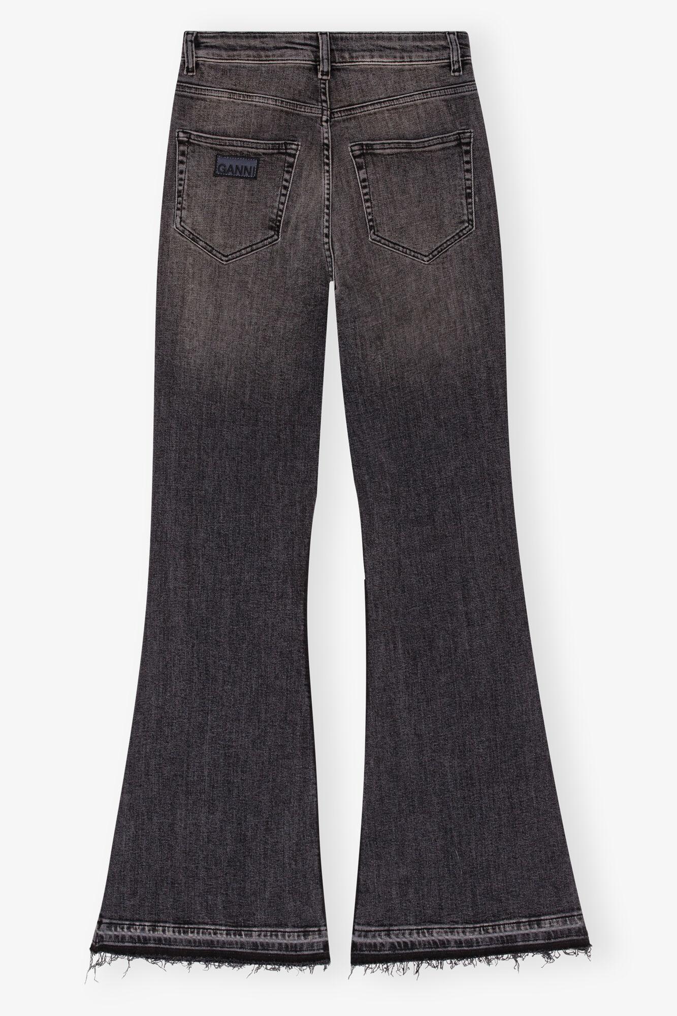 Washed Black Flared Jeans Product Image