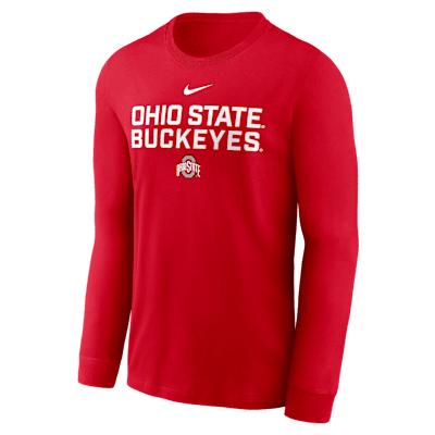 Ohio State Sideline Nike Men's Dri-FIT College Long-Sleeve T-Shirt Product Image