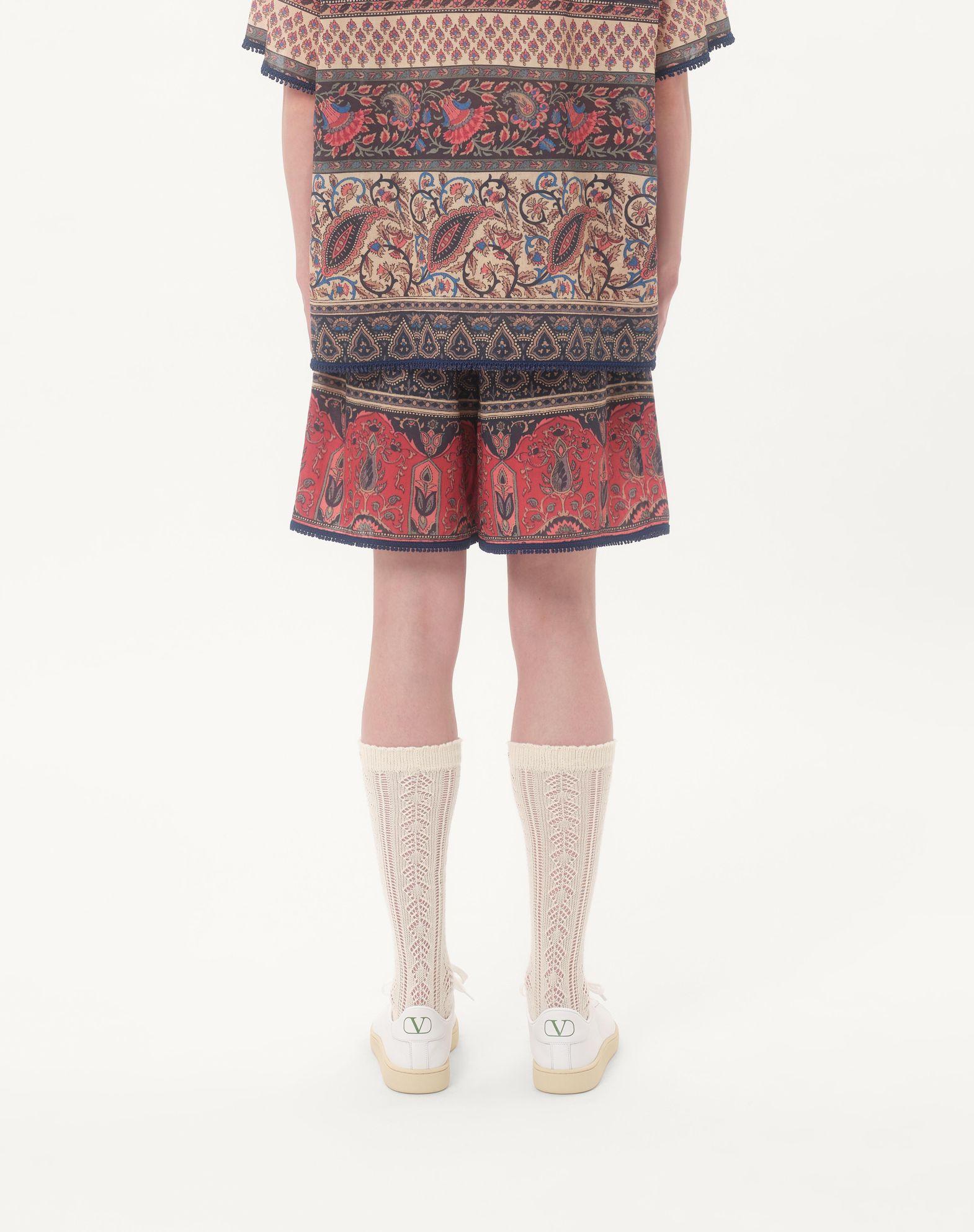 Cotton Muslin Bermuda Shorts With Voyage Imaginaire Print And Passementerie Trim Product Image