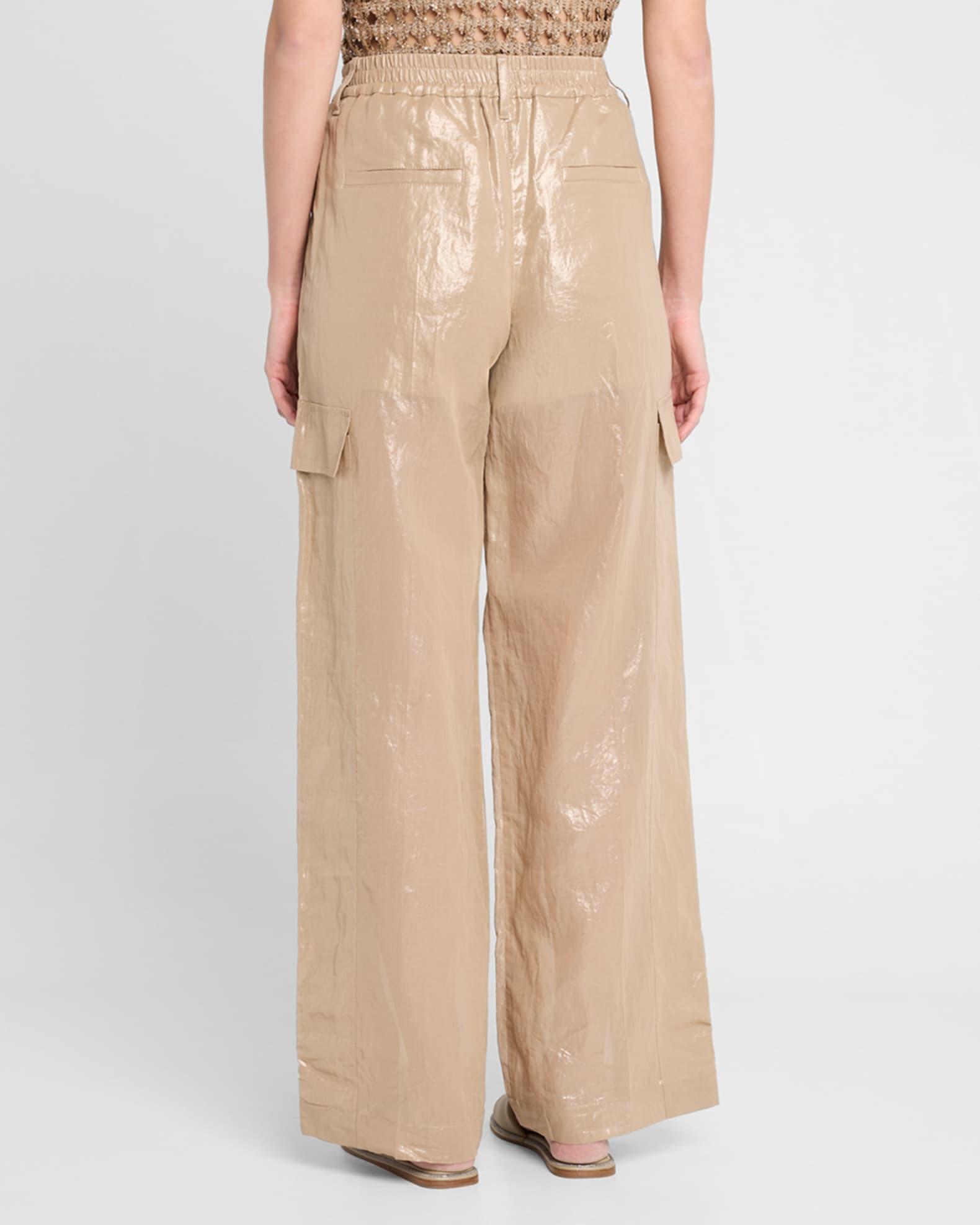 Metallic Cotton Gauze Wide-Leg Explorer Pants Product Image