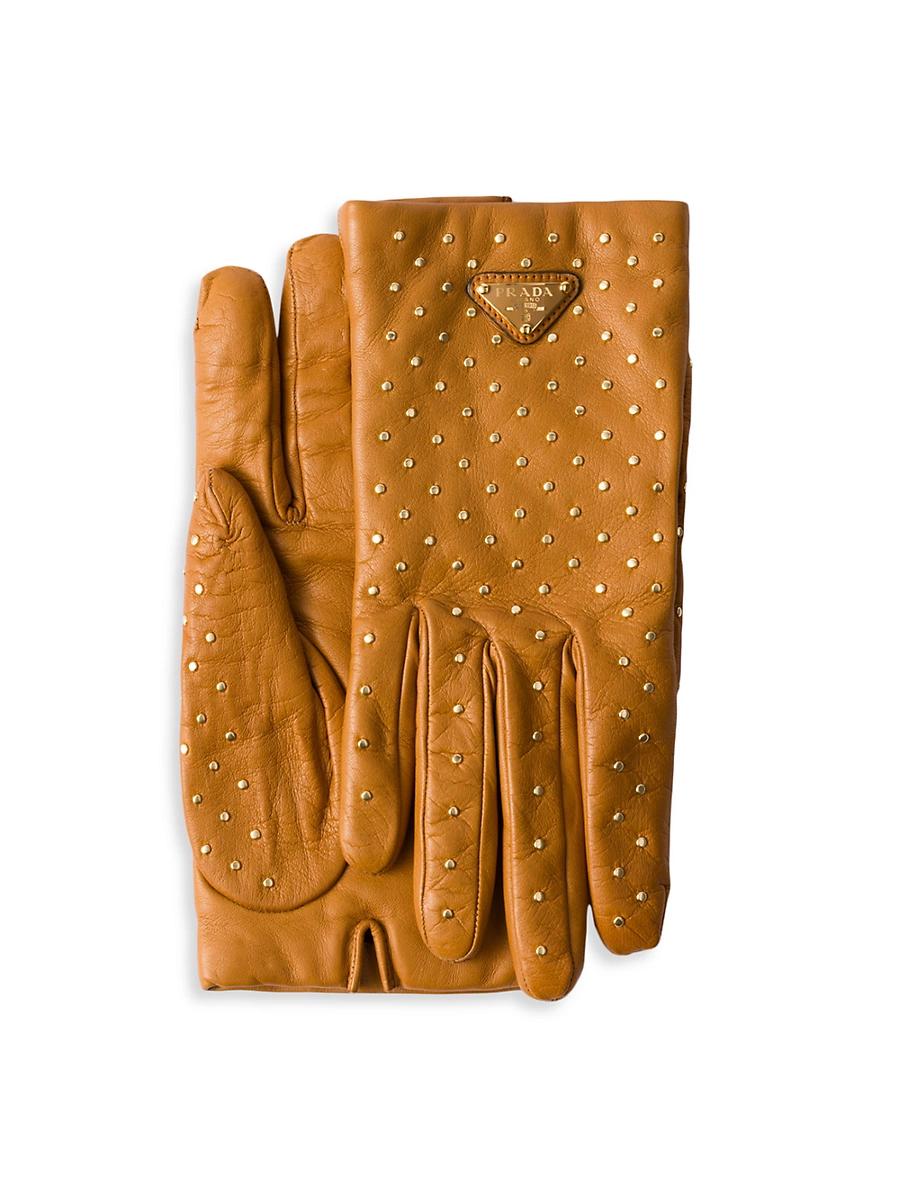 Womens Studded Nappa Leather Gloves Product Image