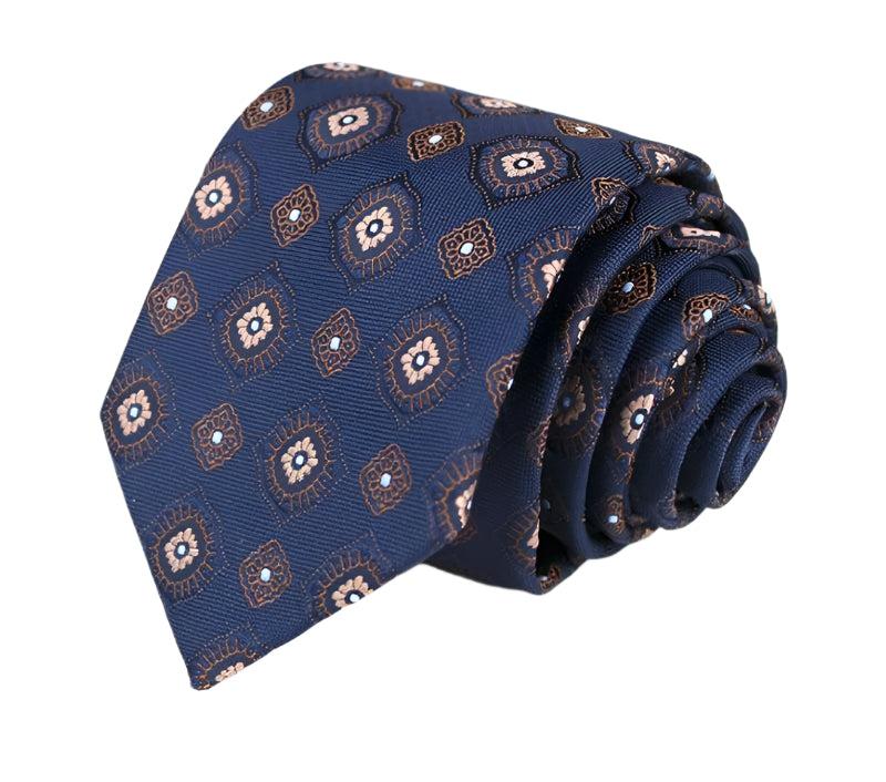 Navy Floral Print Tie Product Image