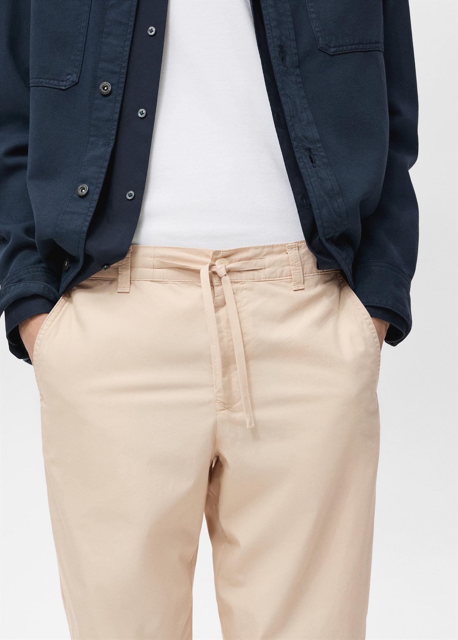 Poplin cotton pants - Men | MANGO USA Product Image
