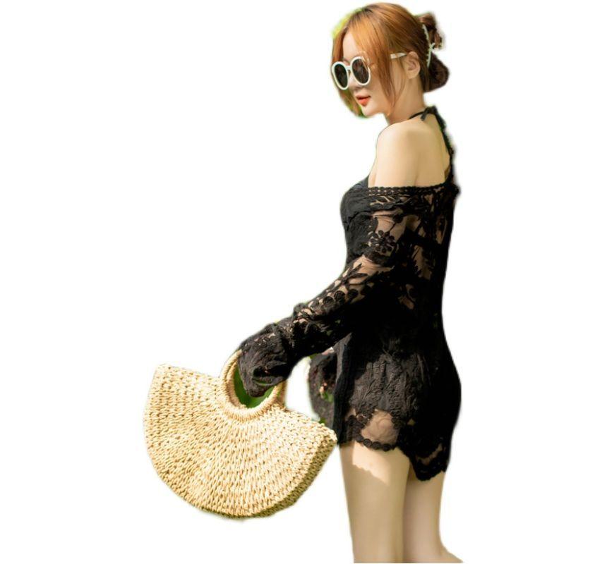 Halter Bikini Top / Swim Skirt / Cover-Up Jacket / Set Product Image