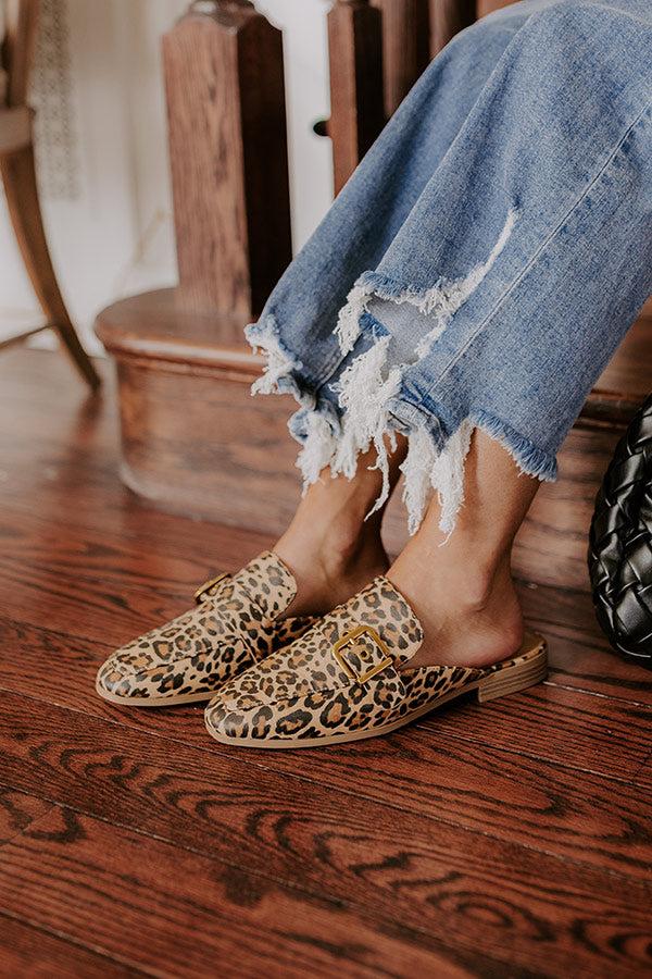 The Brooke Faux Leather Flats in Leopard Product Image