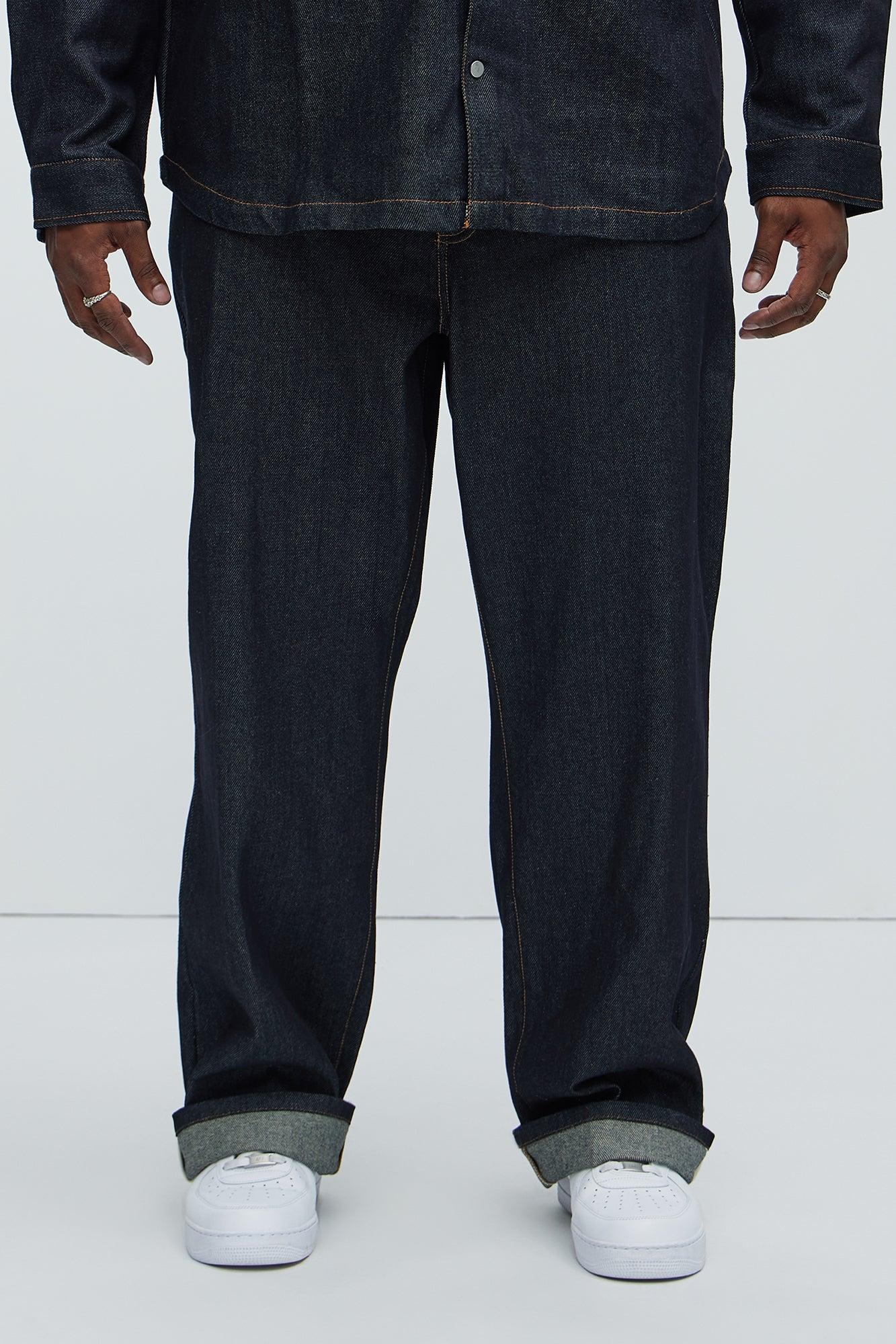 Collin Raw Denim Straight Jeans  - Indigo Product Image