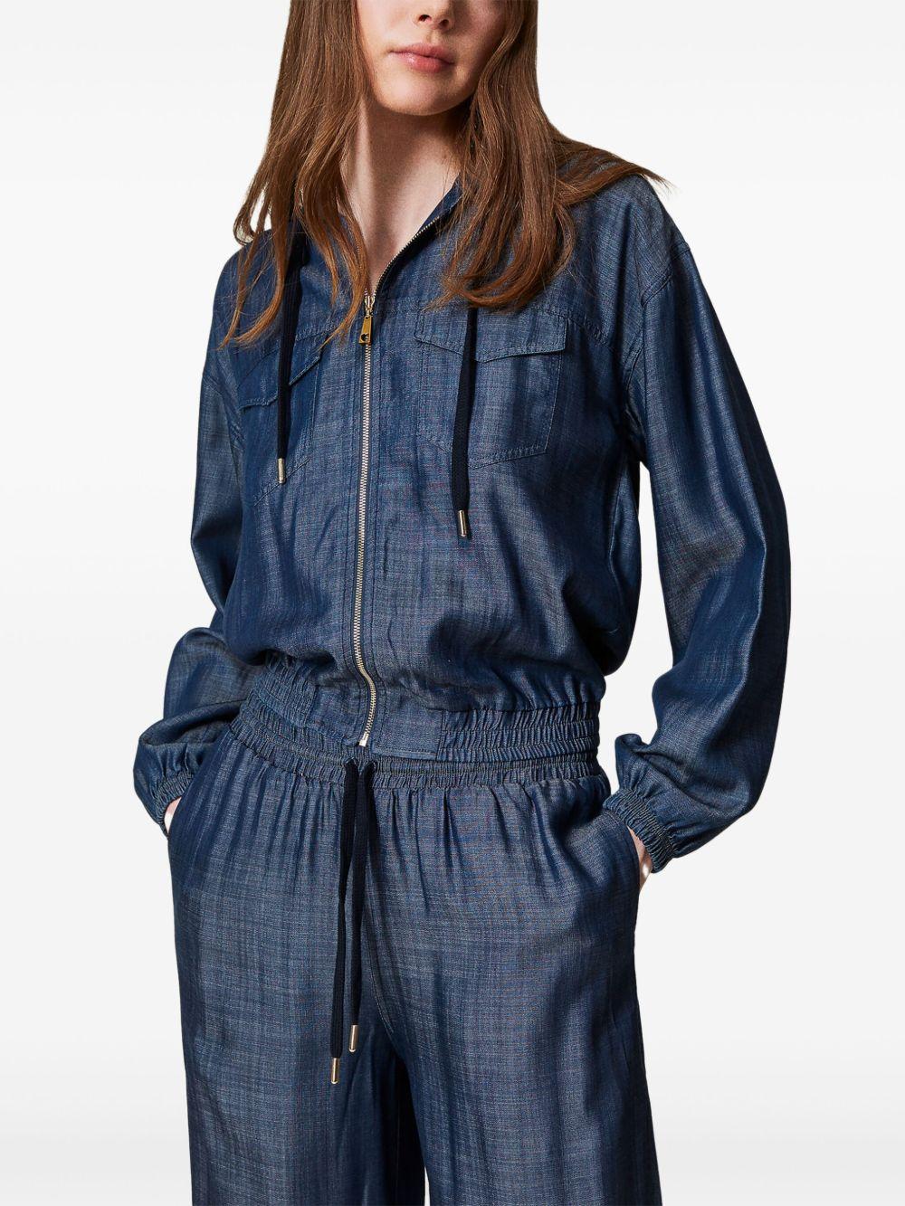 hooded denim jacket  Product Image