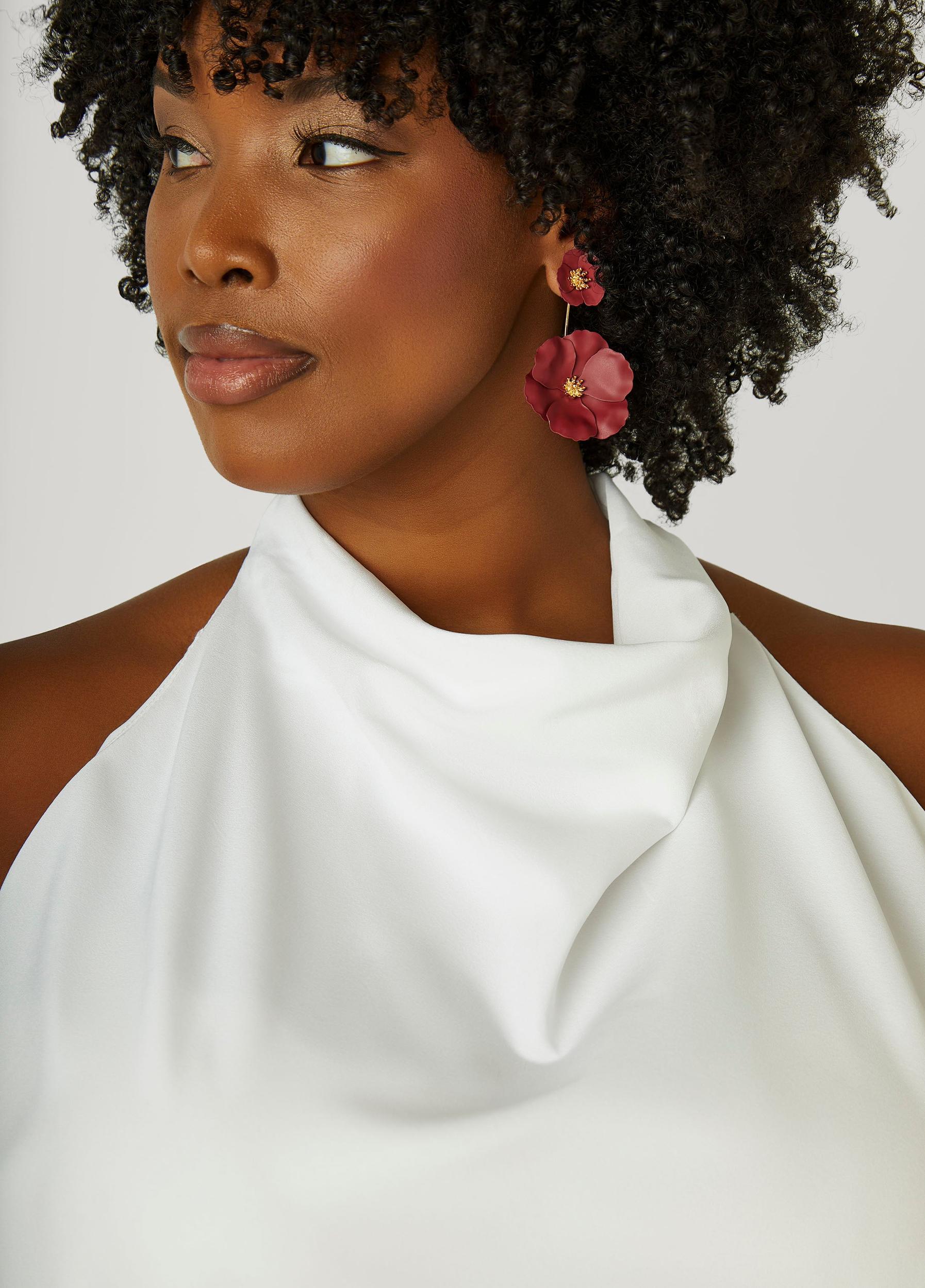 Plus Size Satin Cowl Neck Top Ashley Stewart Product Image