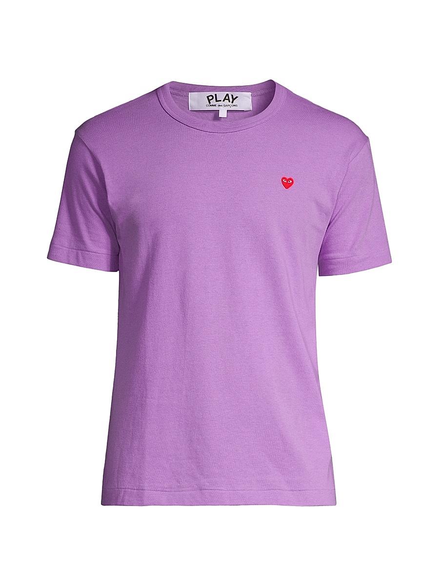 Mens Small Heart Crewneck T-Shirt Product Image