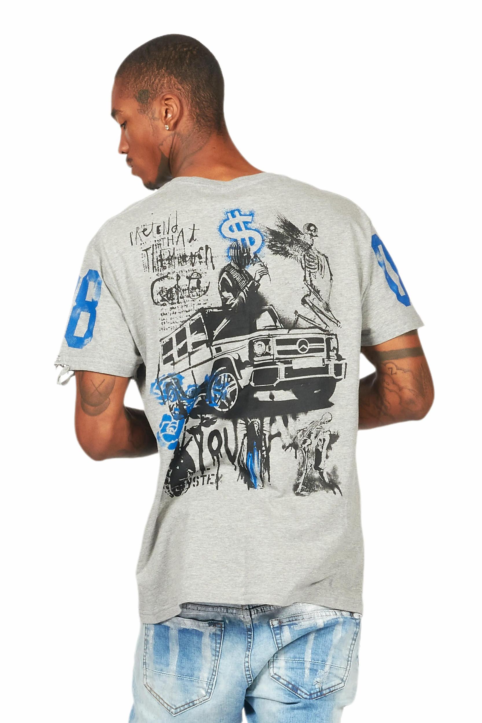 Kammile Heather Grey Oversized T-Shirt Female Product Image