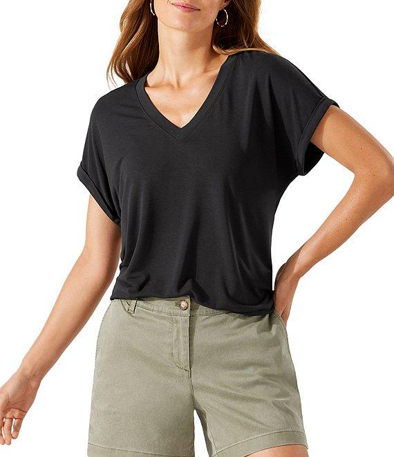 Tommy Bahama Kauai Soft Stretch Knit Jersey V-Neck Short Sleeve T Product Image