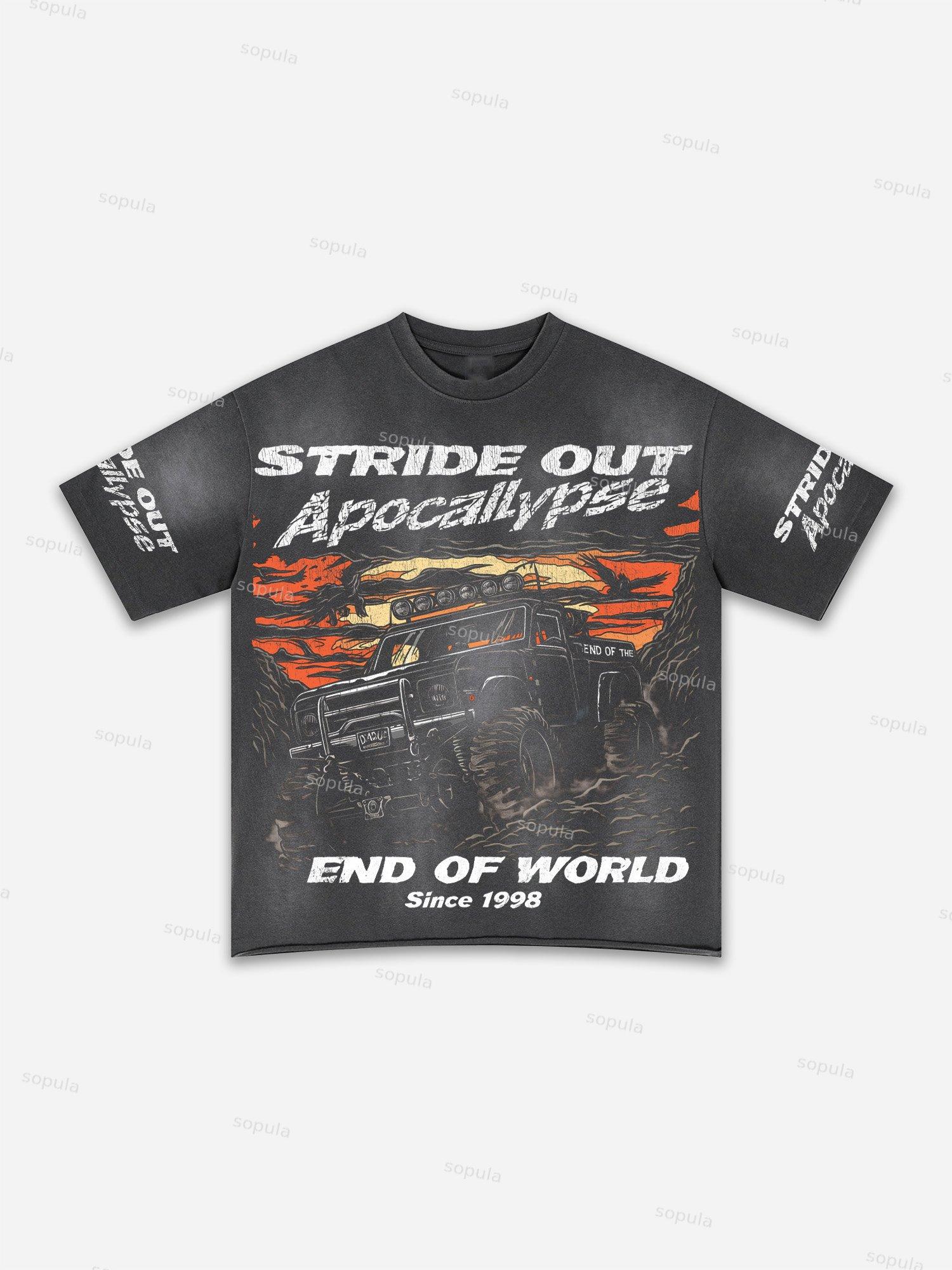 Street Goals Lip Braces Make Vintage Printed Graphic Washed T-shirt Product Image