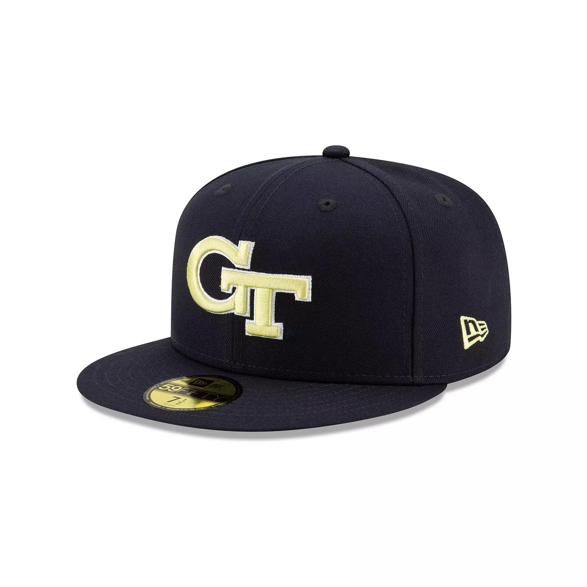 Men's New Era Navy Georgia Tech Yellow Jackets Primary Team Logo Basic 59FIFTY Fitted Hat,  Product Image