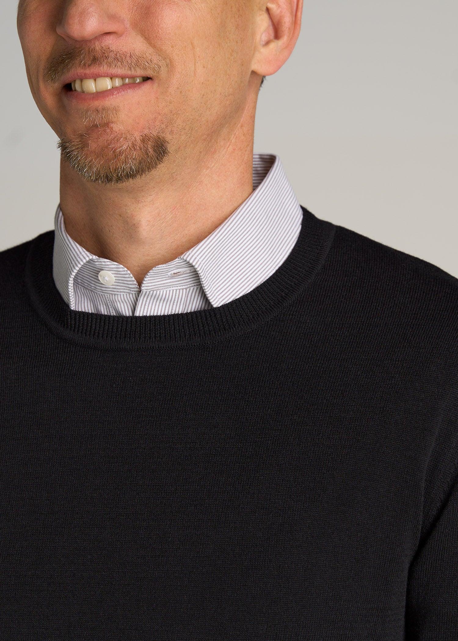 Everyday Crewneck Sweater for Tall Men in Black Male Product Image