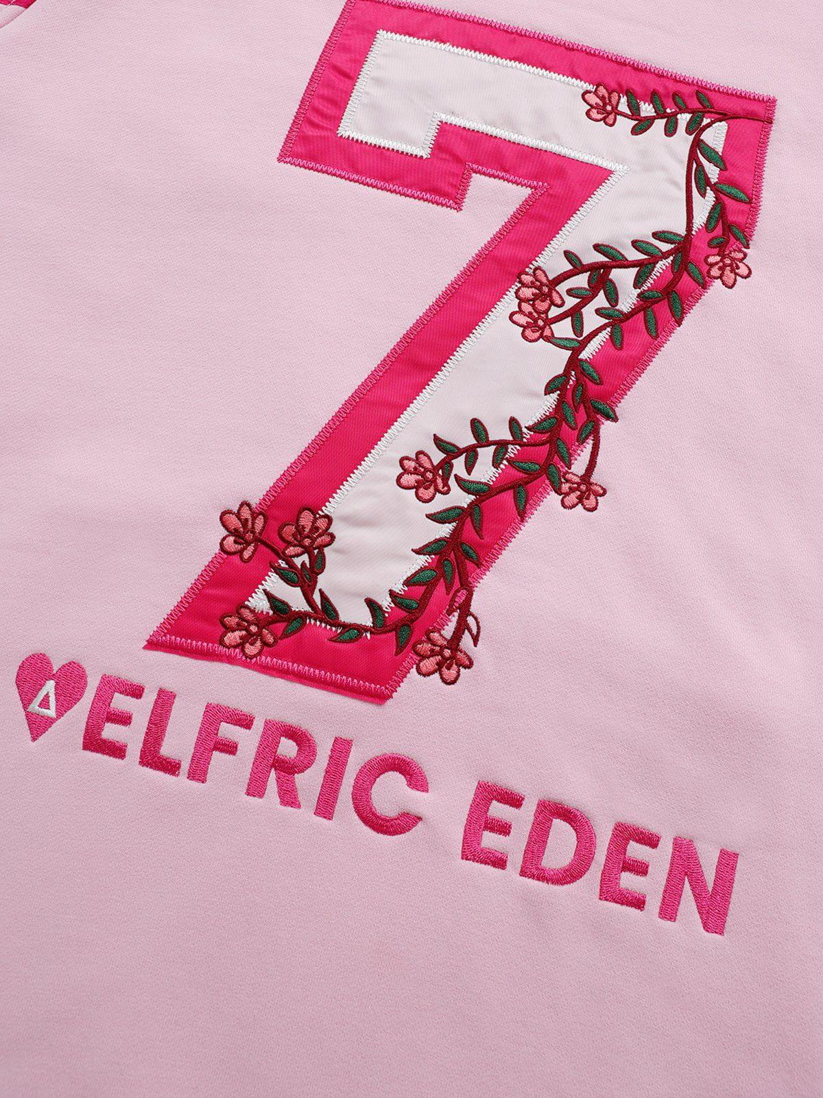 Aelfric Eden Floral Number Embroidery Hoodie Product Image